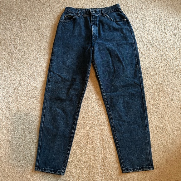 Womens Dark Wash Vintage Lee Mom Jeans - Picture 5 of 8
